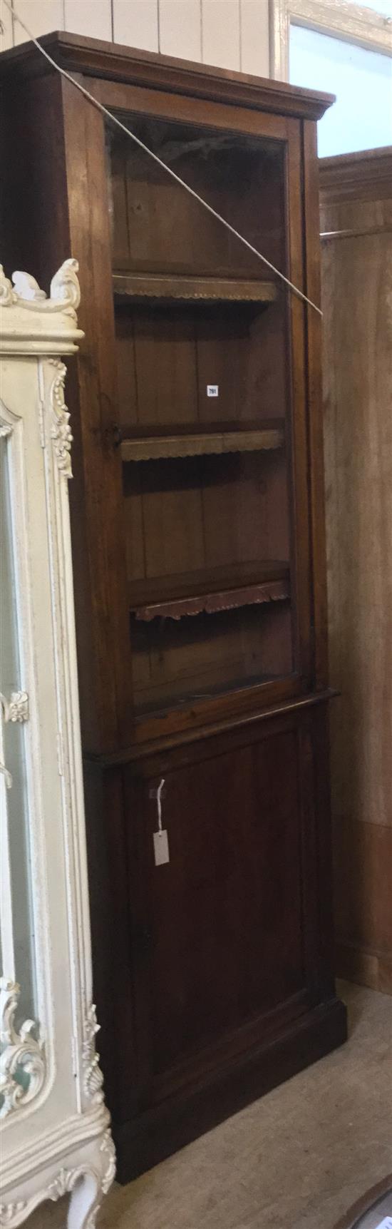 Victorian glazed mahogany narrow bookcase